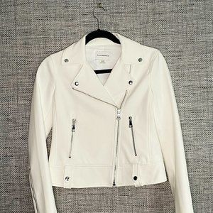 Club Monaco White Nylon Moto Jacket XS [Originally $298]